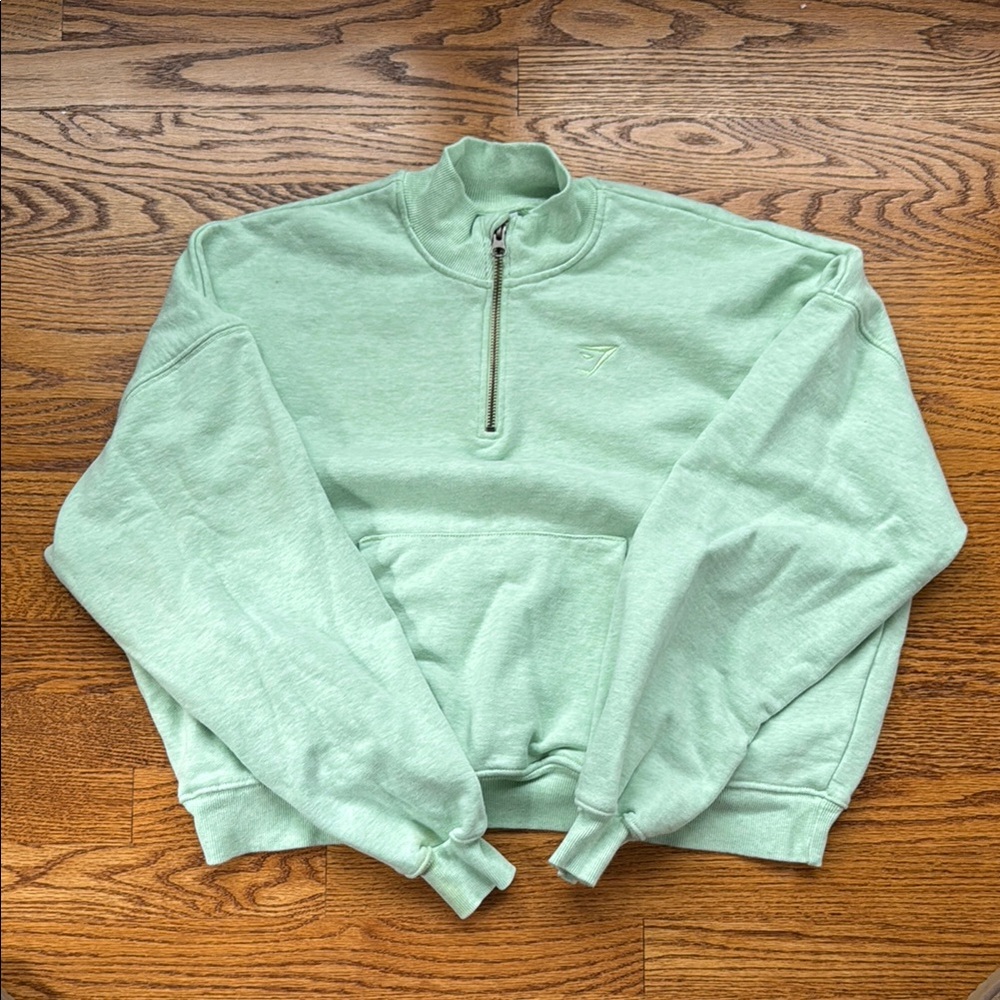 Men's Mint Green Half-Zip Sweater
